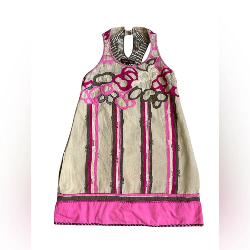 Anthropologie Ranna Gill quilted embroidered swim cover /dress small - Picture 5 of 14